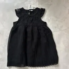 黒いレースプリーツワンピース 80 カーディガン