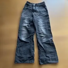 SHIEN ブラック ワイドレッグデニム S