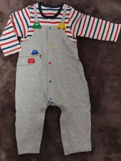 ミキハウス　カバーオール　風車80cmグレー