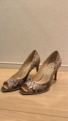 DIANA パイソン オープントゥ ハイヒール 22.5