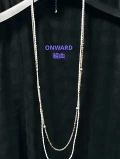 組曲♡ピンクパール×ビジュー付きゴールドチェーン2連ネックレス♡個別利用可能