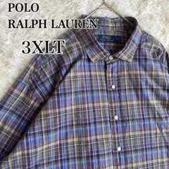 ポロ ラルフローレン 3XLT ビッグサイズ マドラスチェック ポニー刺繍