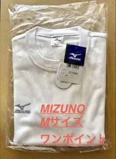 MIZUNO Tシャツ　メンズM ミズノロゴ入（ 文字刺繍　シルバー）②