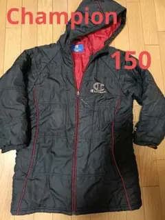 Champion 中綿コート150 黒/赤 ベンチコート チャンピオンジャンパー