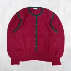00's vintage 赤緑 ニットカーディガン 長袖
