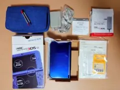 美品 New ニンテンドー3DS LL メタリックブルー 本体 充電器 ポーチ付