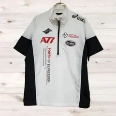 A1764 asics スポーツウェア アウター(L) 白 プリントロゴ文字のサムネイル
