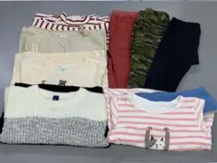 猫のイラスト付きパジャマ 長袖Tシャツとレギンス まとめ売り