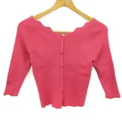 【即購入OK】リランドチュール スカラップ リブニット ピンク M相当【Z15】