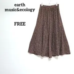アースミュージック＆エコロジー 花柄ロングスカートフレアスカート 背面ゴム