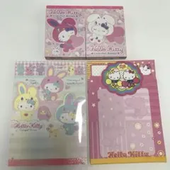 【平成レトロ】ハローキティ colorfulbunny、メモ帳 3点セット