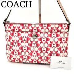 【良品】COACH ポシェット ポーチ ショルダーバッグ 斜めがけ ピンク