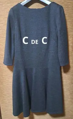 美品！CdeC レディース ひざ丈ワンピース 40グレー ワールド 七分袖