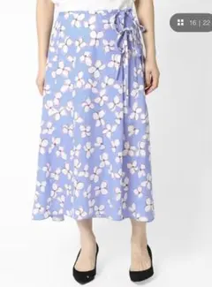 【美品】IENA フラワープリント スカート 36 S ラップ風 リボン 花柄のサムネイル