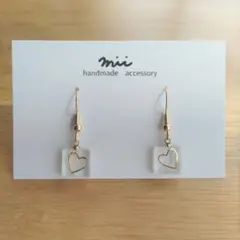 No.474 天然石 水晶 レジン 揺れるピアス イヤリング