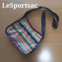 レスポートサック マルチカラー ボーダー ショルダーバッグ ナイロン 軽量