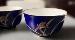 香蘭社　花柄の湯飲み5個セット青