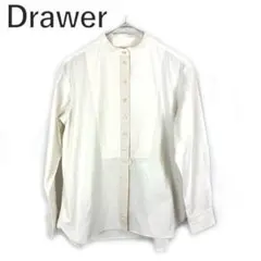 ドゥロワー Drawer シャツ ブラウス バイカラー ホワイト ライトベージュのサムネイル