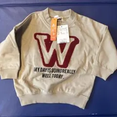 ブランシェス Wロゴ トレーナー 90cm ベージュ 新品