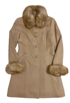 TOCCA/０サイズ/FOXファー付カシミヤコート/超美品・汚れスレなし