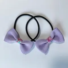 ヘアゴム　リバティ　MOKUBA 紫色