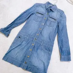 【Gap 1969】ギャップ コットンデニム風長袖シャツワンピース