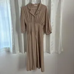 【美品】FREE’S MART ベージュ　シャツ型ワンピース