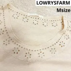 LOWRYSFARM フラワーレース カットソー ベージュ 半袖 トップス