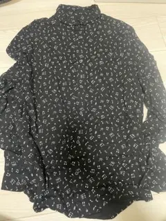 H&M 音符柄 長袖シャツ M
