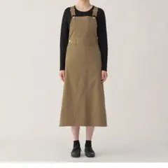 美品MUJI 無印良品　サロペット　ジャンパースカート　L ダークベージュ