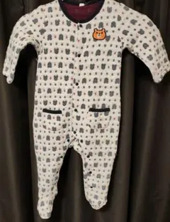 クマ柄ロンパース　80　冬　長袖