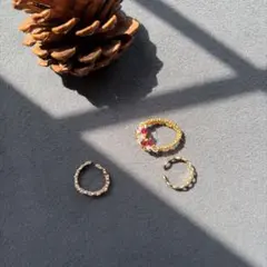 装飾リング 3点セット まとめ売り ヴィンテージアクセサリー