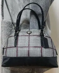 COACH チェック柄2ウェイ ショルダーバッグ