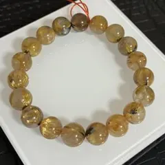 218 ゴールド タイチン ルチル クォーツ 12mm-13mm 金針水晶 大玉