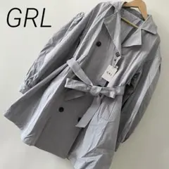 GRL グレイル トレンチコート 変形 ベルト ブルー パフスリーブのサムネイル