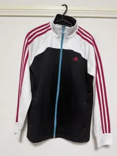 【adidas】トラックジャケット Mサイズ ブラック ホワイトのサムネイル