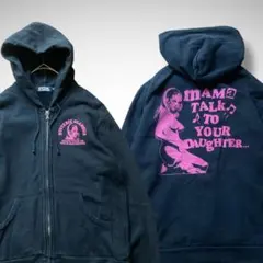 ヒステリックグラマー　スウェットジップアップパーカー　黒　M