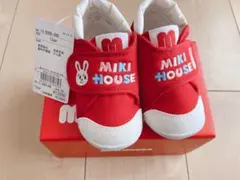【箱付き 新品未使用】ミキハウス ファーストベビーシューズ 赤 うさぎ