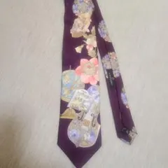 極美品】LEONARD ネクタイ 和モダン 希少 お洒落 花 アート レア 