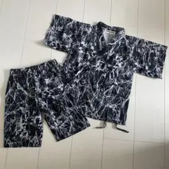 BRIGHTNESS 甚平 120サイズ 黒白マーブル