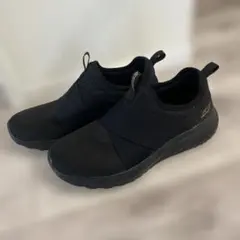 SKECHERS メモリーフォーム スリッポン スニーカーブラック 24センチ