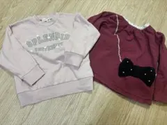 プティマイン ブランシェス　100 トップス　ハート　リボン