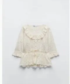 ZARA 未使用レースニットトップス　カーディガン
