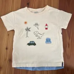 【110cm】petit main 恐竜刺繍 Tシャツのサムネイル