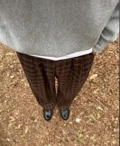 レトロチェックワイドパンツ スラックス Yolo はる 古着