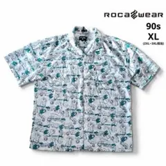 90s ROCAWEAR ロカウェア バイク総柄半袖シャツ XLのサムネイル