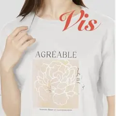 【Vis】グラフィック&箔プリントTシャツのサムネイル