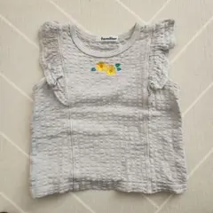 familiar フリル袖タンクトップ グレー