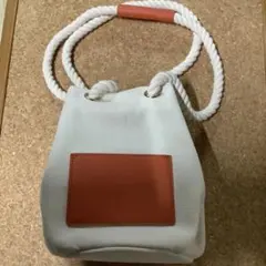 ホワイトキャンバスミニトートバッグ/ロープバッグ