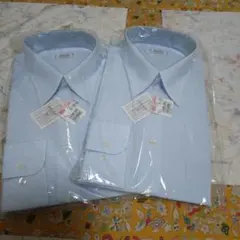 【値下げ】ライトブルー 長袖ワイシャツ 2枚セット 40-78